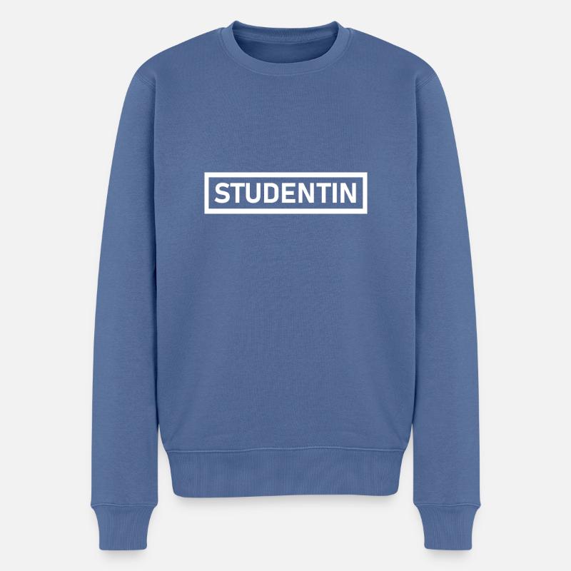 Étudiant blanc design moderne - Pull Premium bio Homme - bleu pigeon