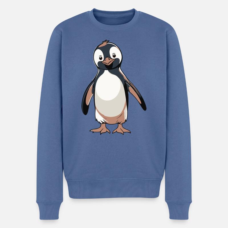 Penguin - Cute Animal Sticker - Männer Premium Bio Pullover - Taubenblau