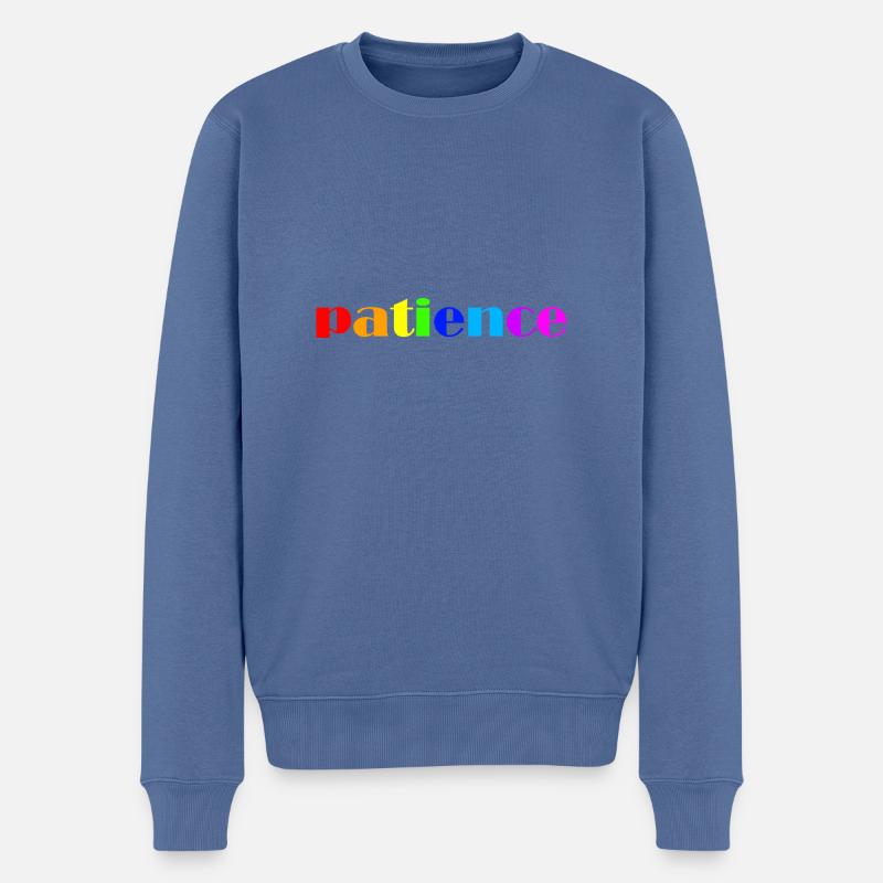 Patience - Pull Premium bio Homme - bleu pigeon