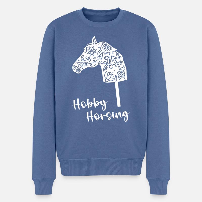 Hobby Horsing Stecken Pferde Steckenpferde Horses - Männer Premium Bio Pullover - Taubenblau