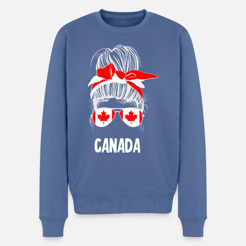 Chignon désordonné Canada - Pull Premium bio Homme - bleu pigeon