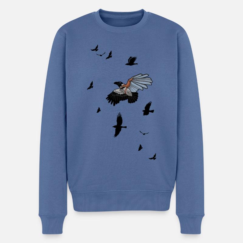 Cyborg-Vogel - Männer Premium Bio Pullover - Taubenblau