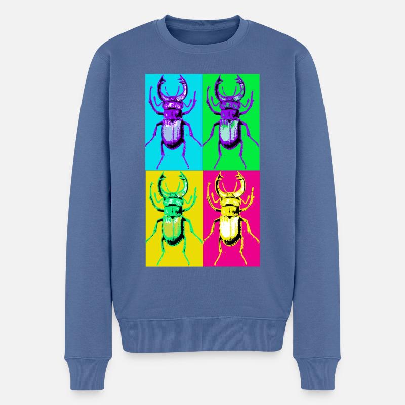 Insecte - Pull Premium bio Homme - bleu pigeon