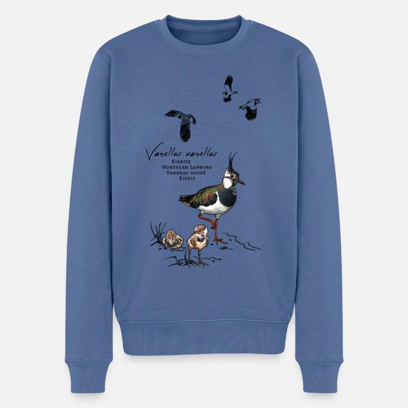 Kiebitz - Männer Premium Bio Pullover - Taubenblau