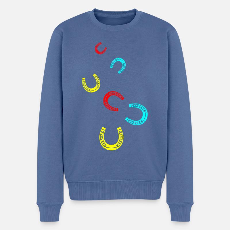 Hufeisen Symbol - Männer Premium Bio Pullover - Taubenblau