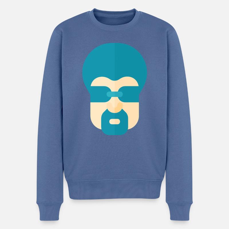 Afro - Männer Premium Bio Pullover - Taubenblau