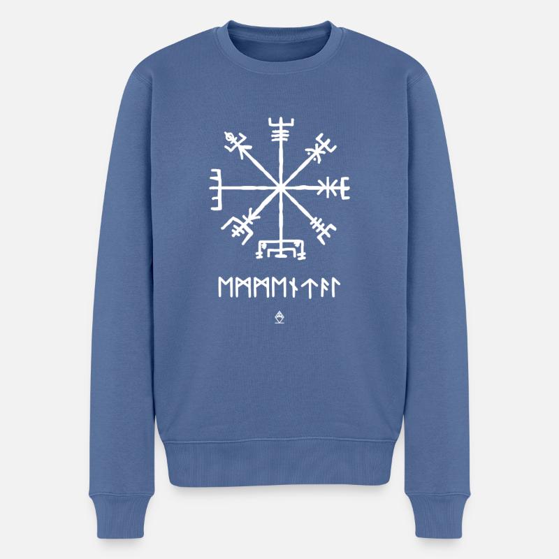 Emmental végétarien - Blanc - Pull Premium bio Homme - bleu pigeon