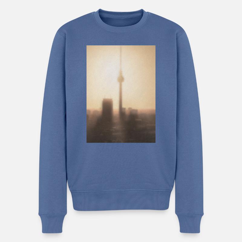 Berlin - Männer Premium Bio Pullover - Taubenblau