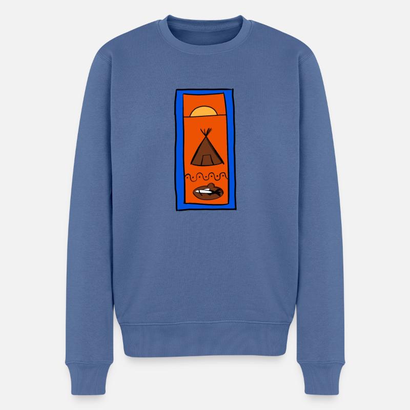 Sami-Motiv - Männer Premium Bio Pullover - Taubenblau