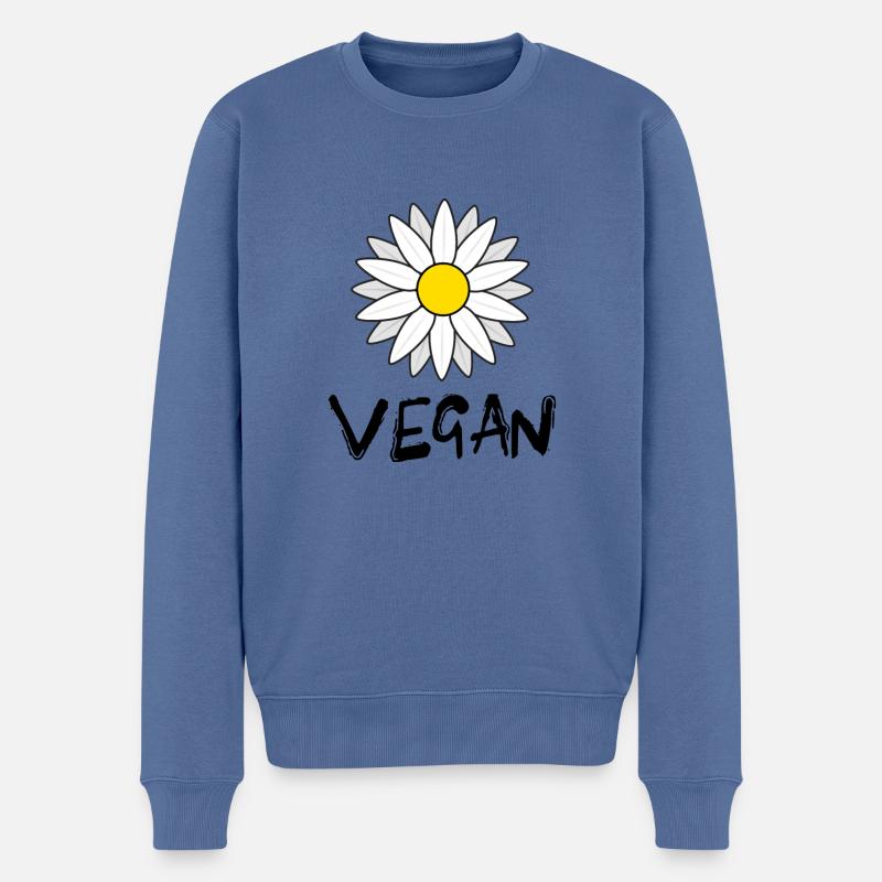 Vegan - Männer Premium Bio Pullover - Taubenblau