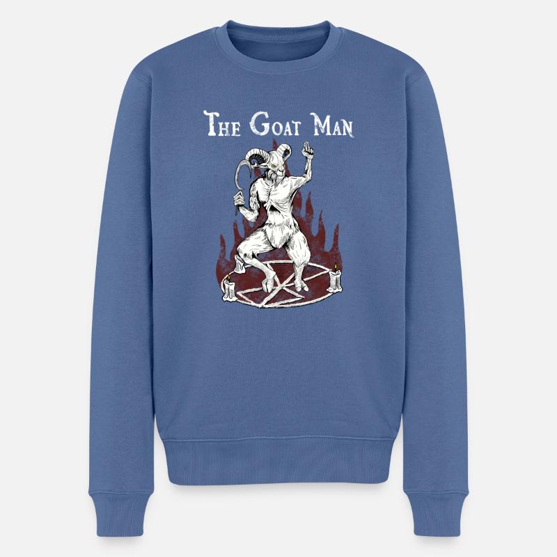 Der Ziegenmann - Männer Premium Bio Pullover - Taubenblau