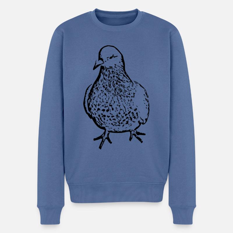 Vogel schwarz Vögel beobachten - Männer Premium Bio Pullover - Taubenblau