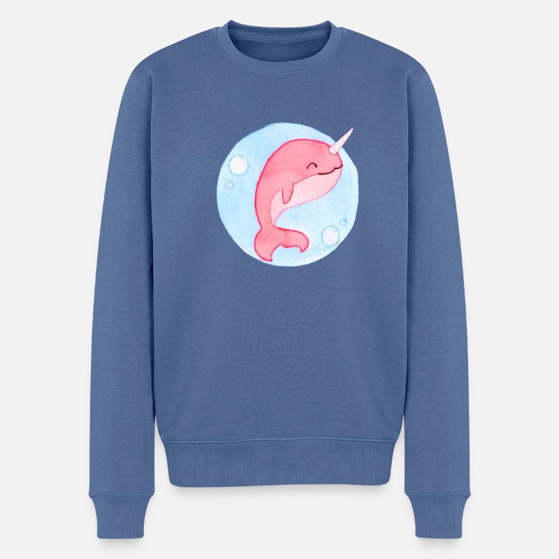 Mignon bébé baleine - Pull Premium bio Homme - bleu pigeon