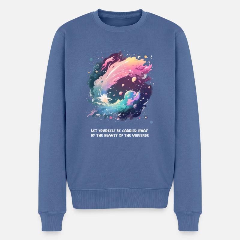 La beauté de l'univers - Pull Premium bio Homme - bleu pigeon