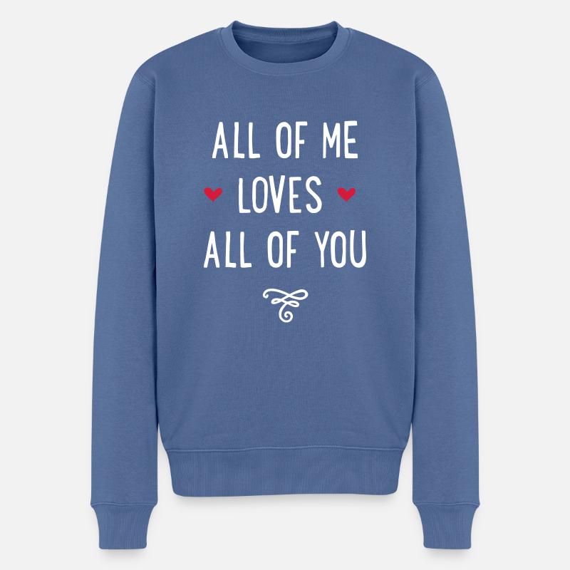 amour - Pull Premium bio Homme - bleu pigeon
