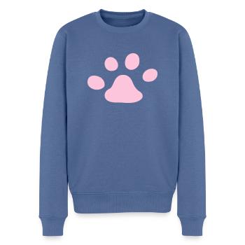 Linke Katzenpfote links cat paw jelly beans - Männer Premium Bio Pullover - Taubenblau - Vorne - Nico (187cm)