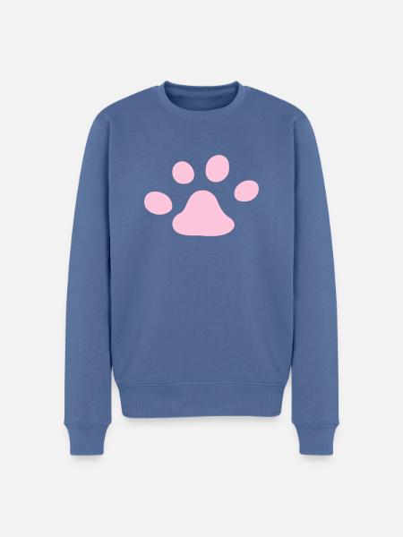 Venstre kattepote forbinder kattepote gelébønner - Økologisk premium-sweatshirt til mænd - dueblå