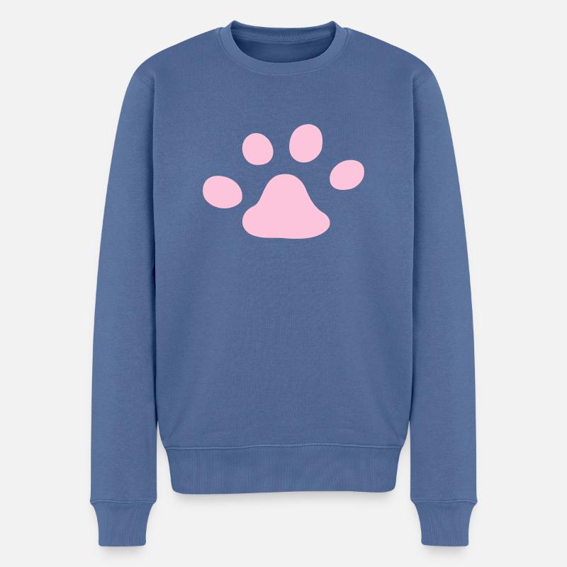 Linke Katzenpfote links cat paw jelly beans - Männer Premium Bio Pullover - Taubenblau