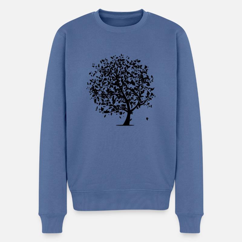Laubbaum - Männer Premium Bio Pullover - Taubenblau