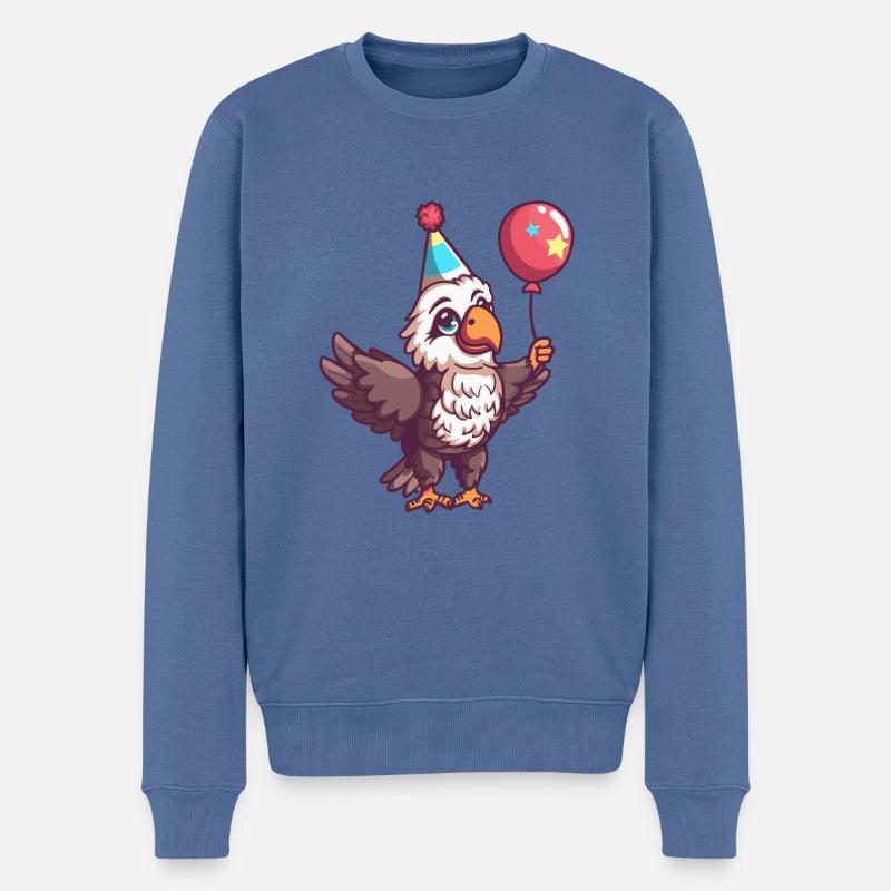 Bande dessinée d’anniversaire d’aigle - Pull Premium bio Homme - bleu pigeon