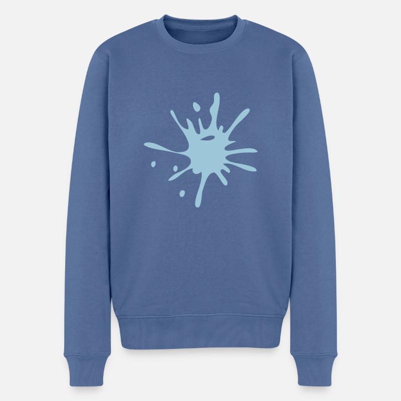 Fleck/ Spot / splash - Männer Premium Bio Pullover - Taubenblau