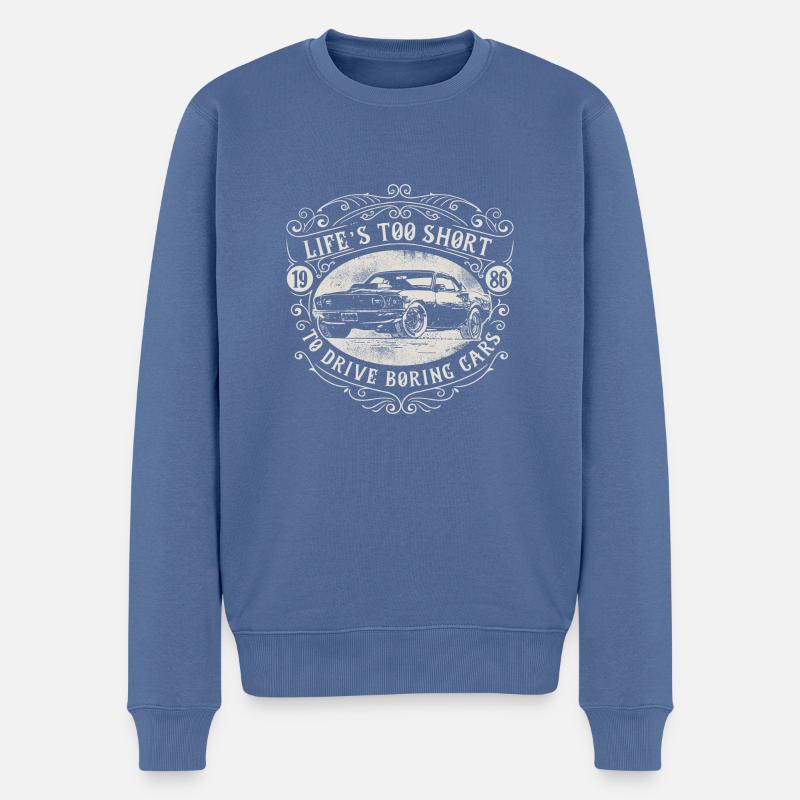 Life is to short - Männer Premium Bio Pullover - Taubenblau