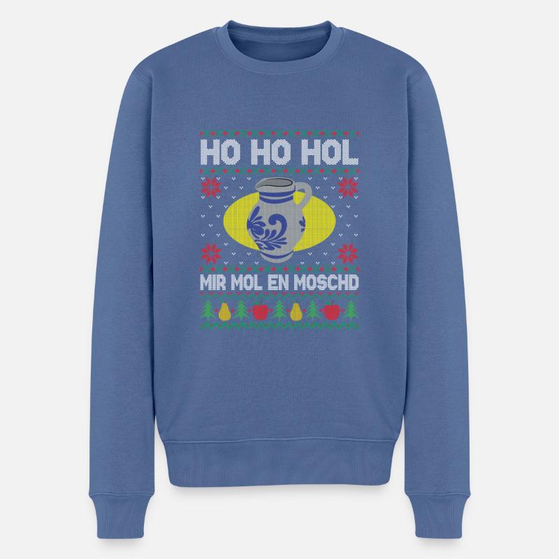 Ugly Christmas Motiv Moschd - Männer Premium Bio Pullover - Taubenblau