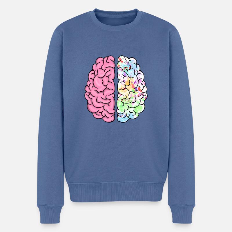 CREATIVE BRAIN - Männer Premium Bio Pullover - Taubenblau