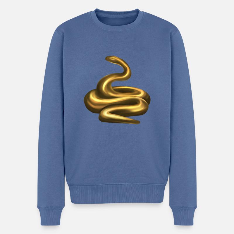Serpent d’or élevé - Pull Premium bio Homme - bleu pigeon
