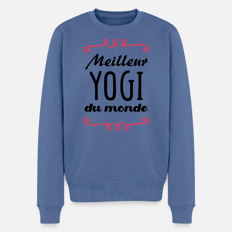 Meilleur Yogi du monde / Yoga - Pull Premium bio Homme - bleu pigeon