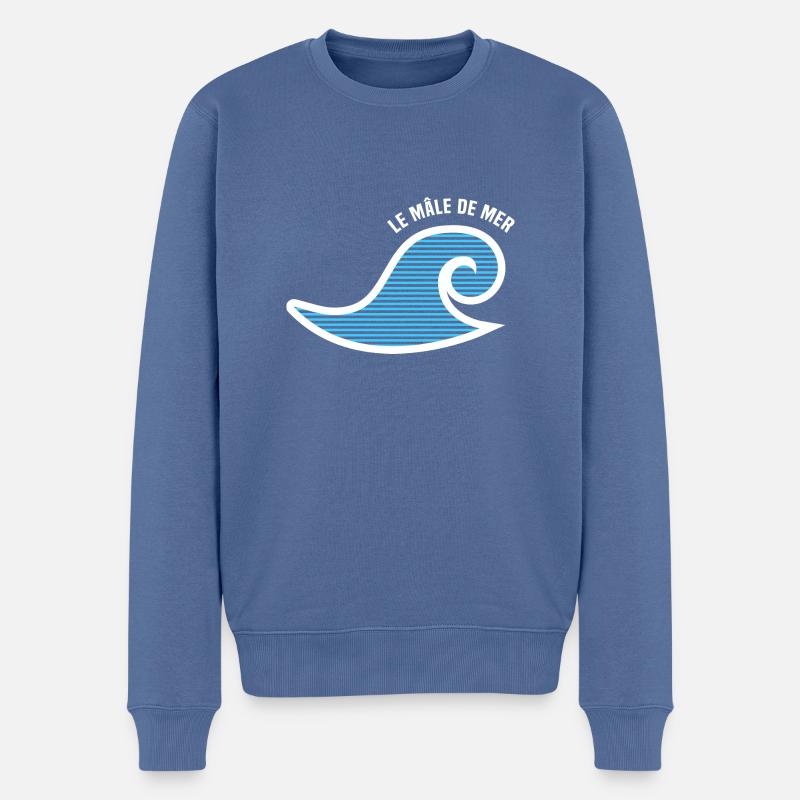 Le mâle de mer - Mer - Pull Premium bio Homme - bleu pigeon