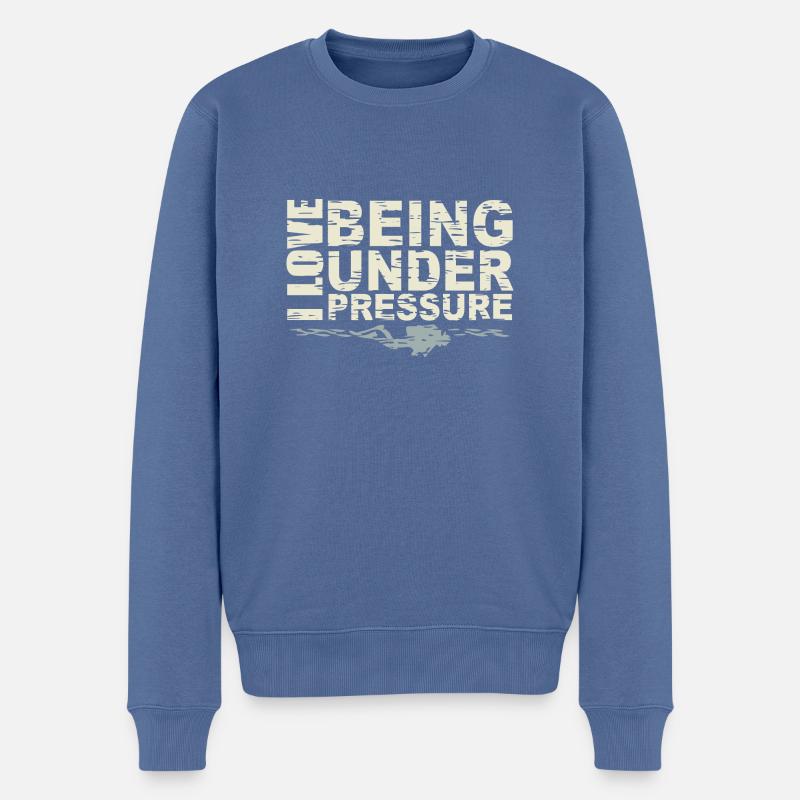 Sous pression - Pull Premium bio Homme - bleu pigeon