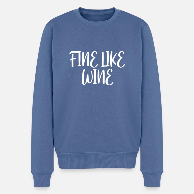 Fine comme le vin - Pull Premium bio Homme - bleu pigeon