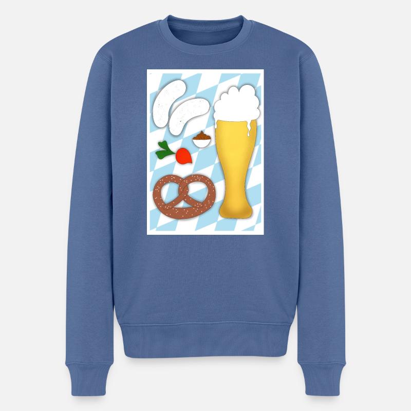 Münchner Weißwurstfrühstück - Männer Premium Bio Pullover - Taubenblau