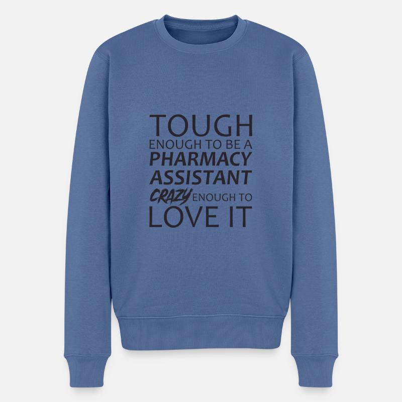 Assistante en pharmacie Crazy - Pull Premium bio Homme - bleu pigeon