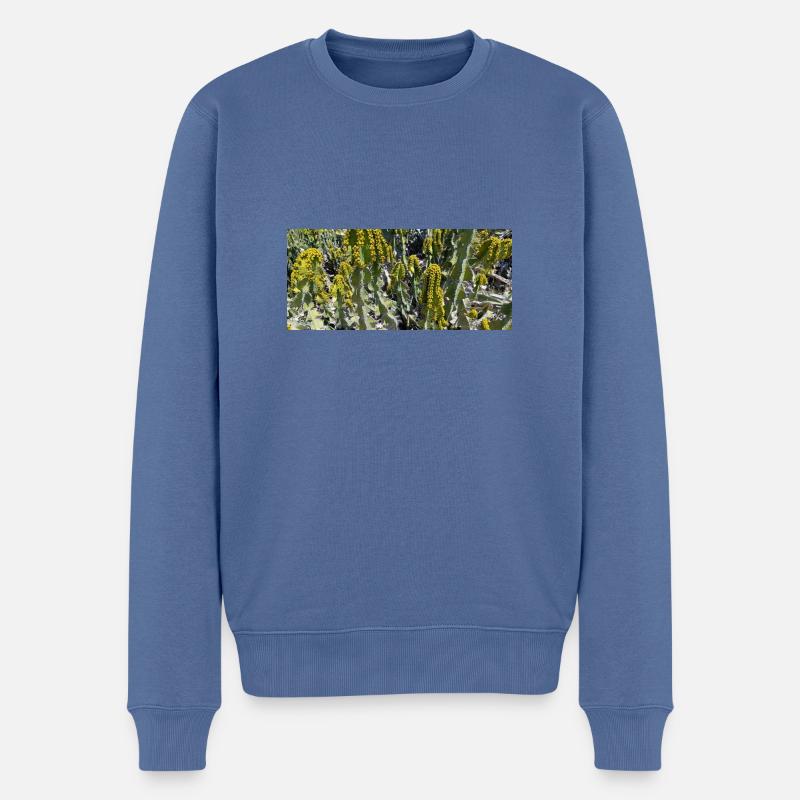 Beau cactus canarien - Pull Premium bio Homme - bleu pigeon