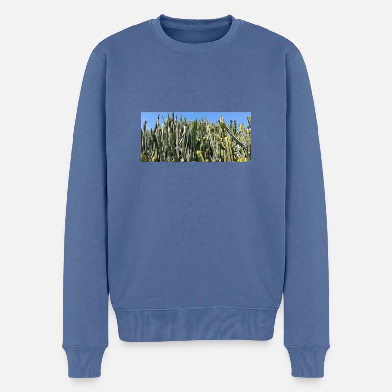 Cactus canarien - Pull Premium bio Homme - bleu pigeon