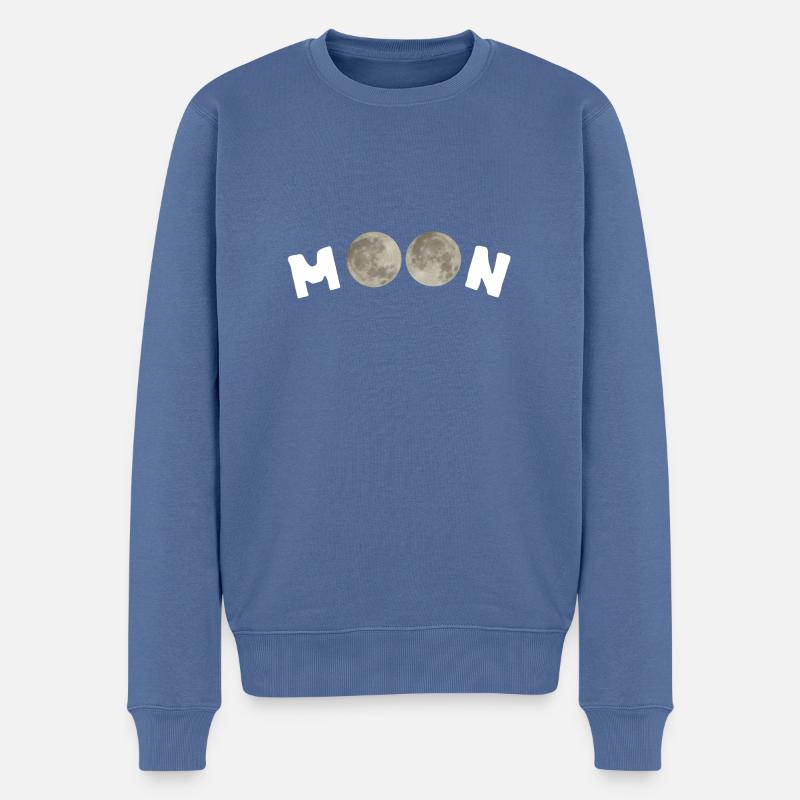 lune - Pull Premium bio Homme - bleu pigeon