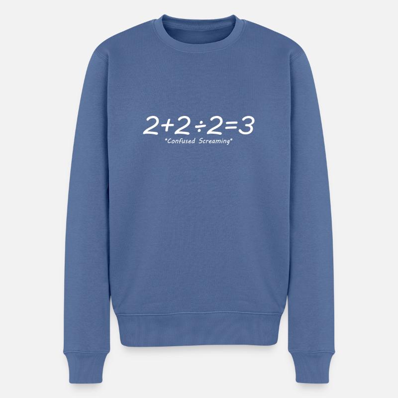 Addition Division Subtraction Equals Math - Men's Premium Organic Jumper - stone blue