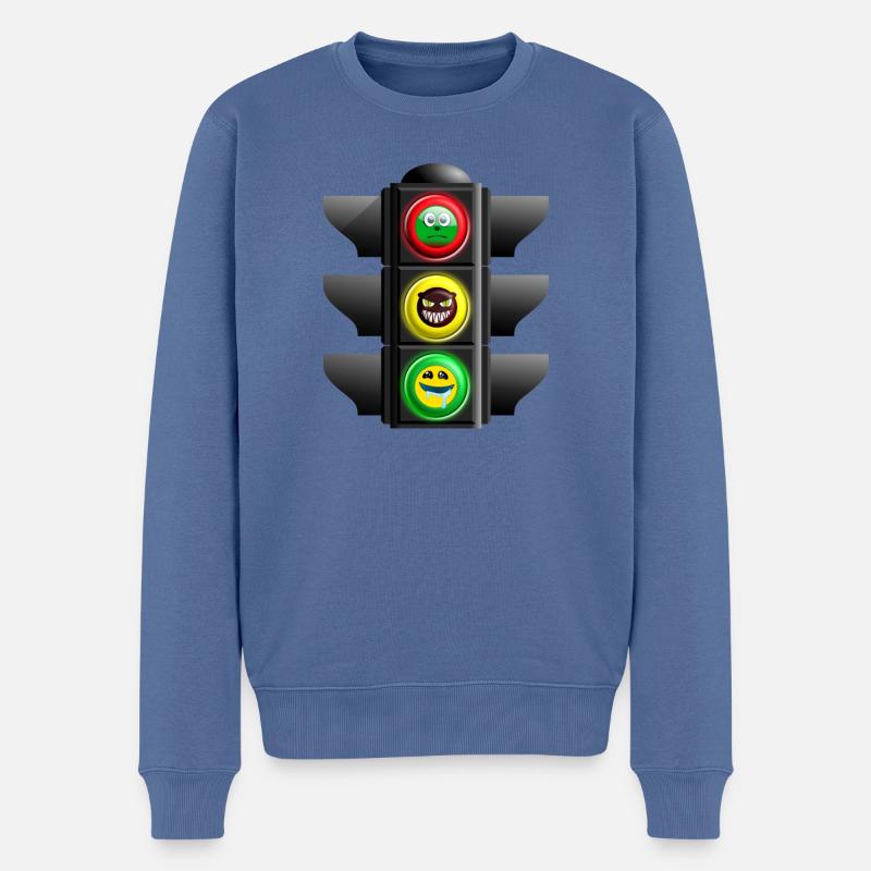 Los Stop Schade Ampel Emojs - Pull Premium bio Homme - bleu pigeon