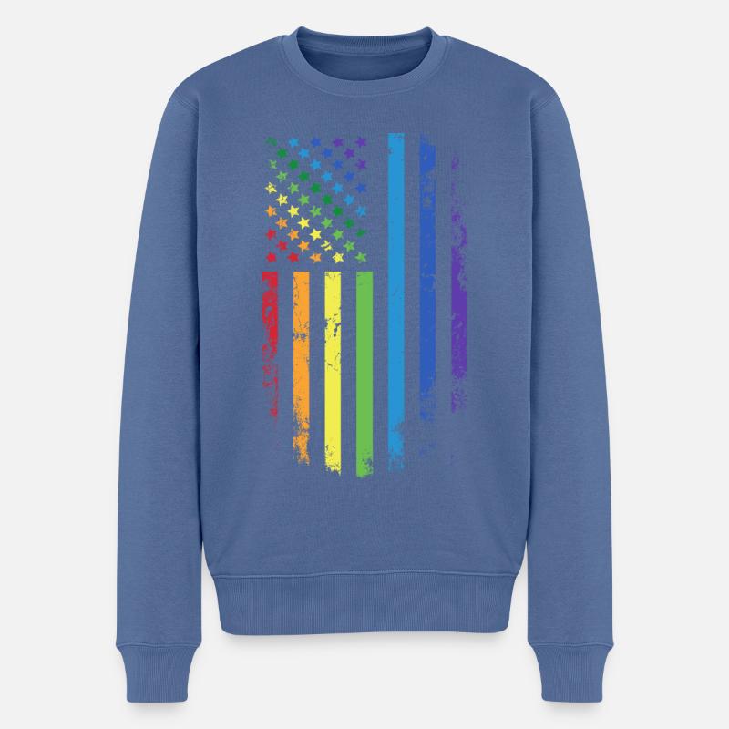LGBT - Männer Premium Bio Pullover - Taubenblau
