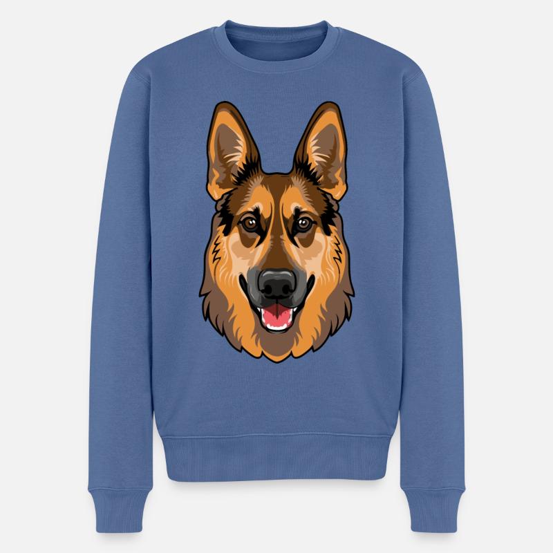 deutscher Schäferhund - Männer Premium Bio Pullover - Taubenblau