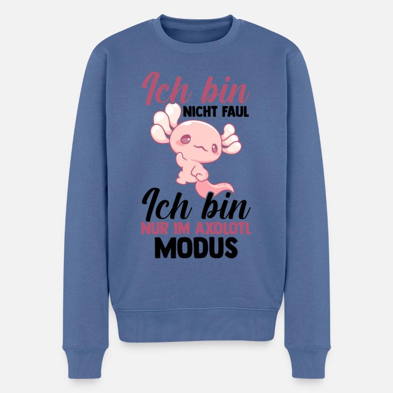 Axolotl - Männer Premium Bio Pullover - Taubenblau