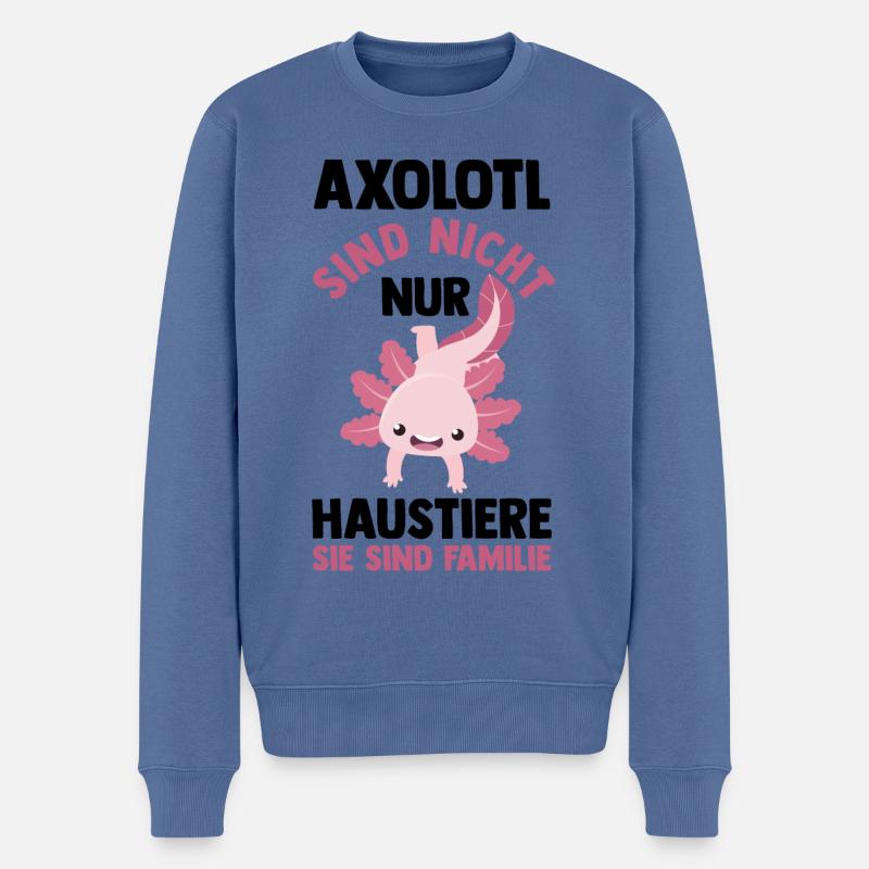 Axolotl - Männer Premium Bio Pullover - Taubenblau