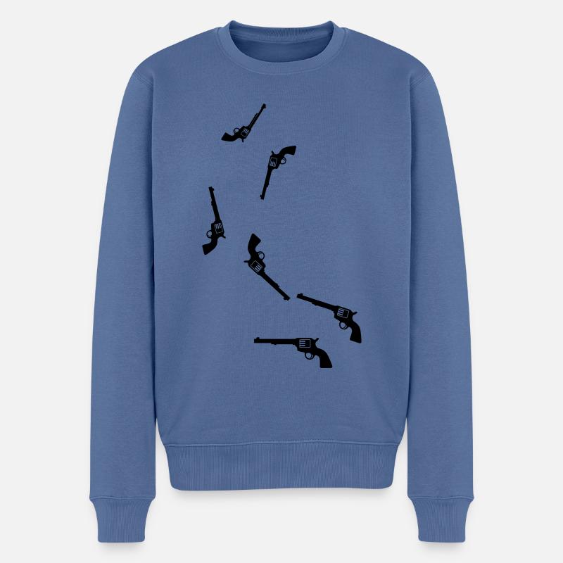 waffe pistole - Männer Premium Bio Pullover - Taubenblau