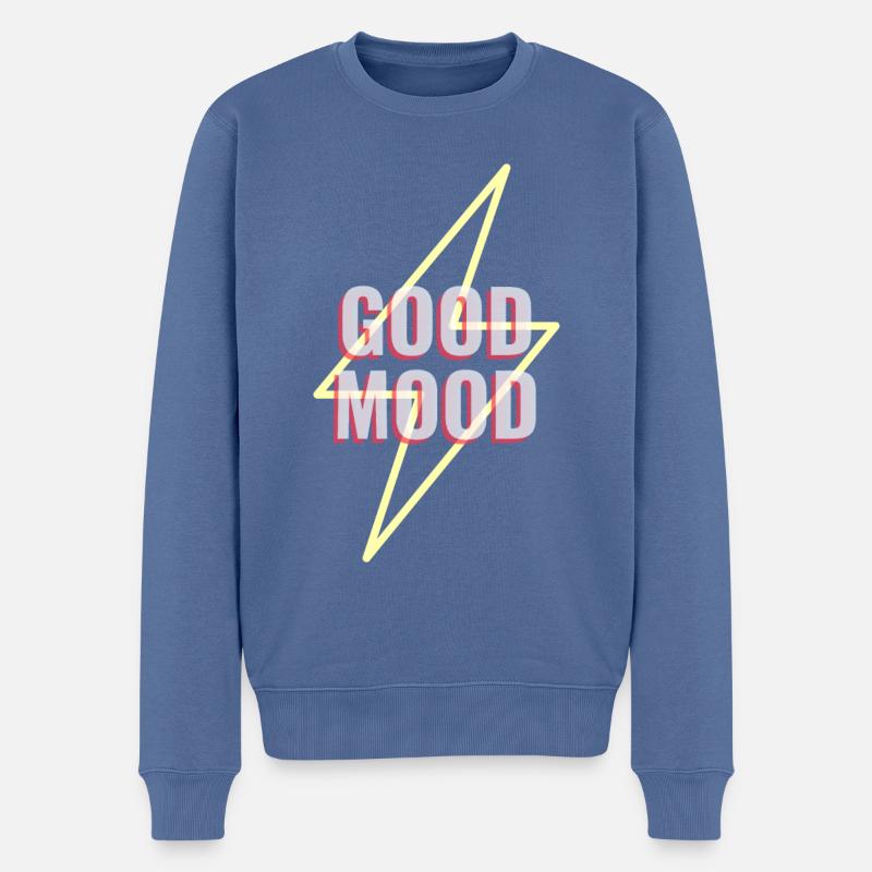 Gute Laune Shirt - Männer Premium Bio Pullover - Taubenblau