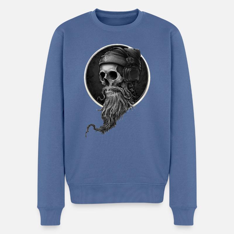 Wikingerschädel - Männer Premium Bio Pullover - Taubenblau