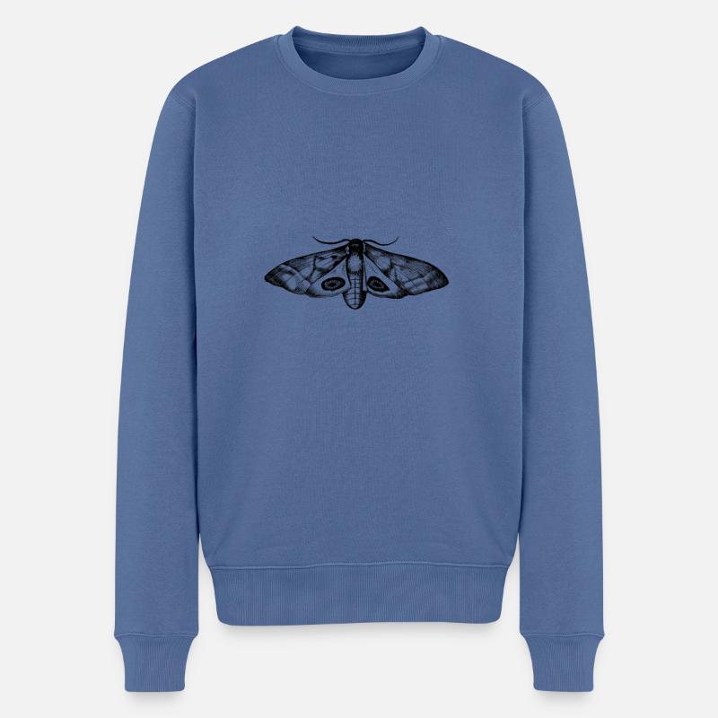 Zeichnung Motte - Männer Premium Bio Pullover - Taubenblau