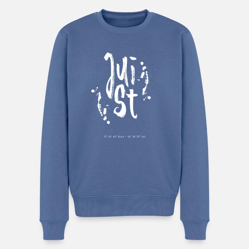 Typographie Juist - Pull Premium bio Homme - bleu pigeon
