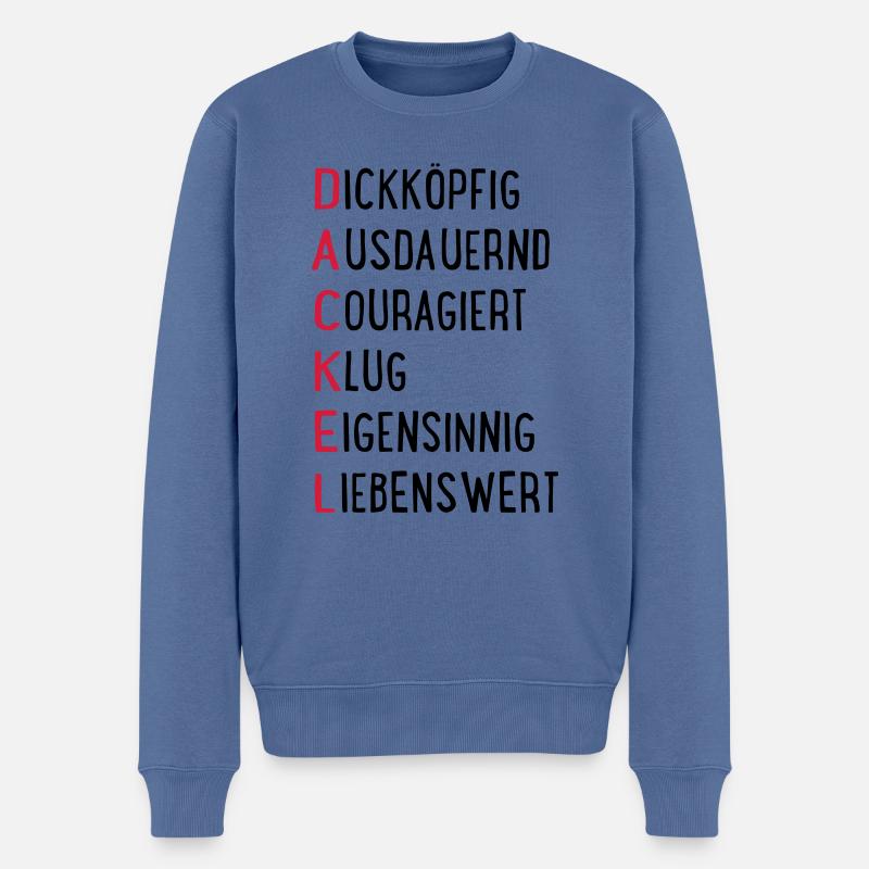 Dackel - Männer Premium Bio Pullover - Taubenblau